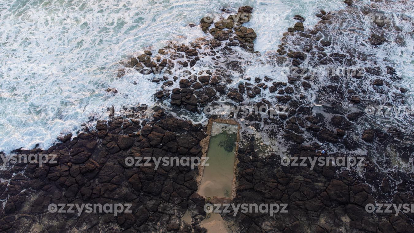 ozzysnapz_221294_low Ballina stock photo of Shelly Beach Rockpool at sunrise. The tranquil scene captures the rocks and ocean, at the picturesque sunrise.