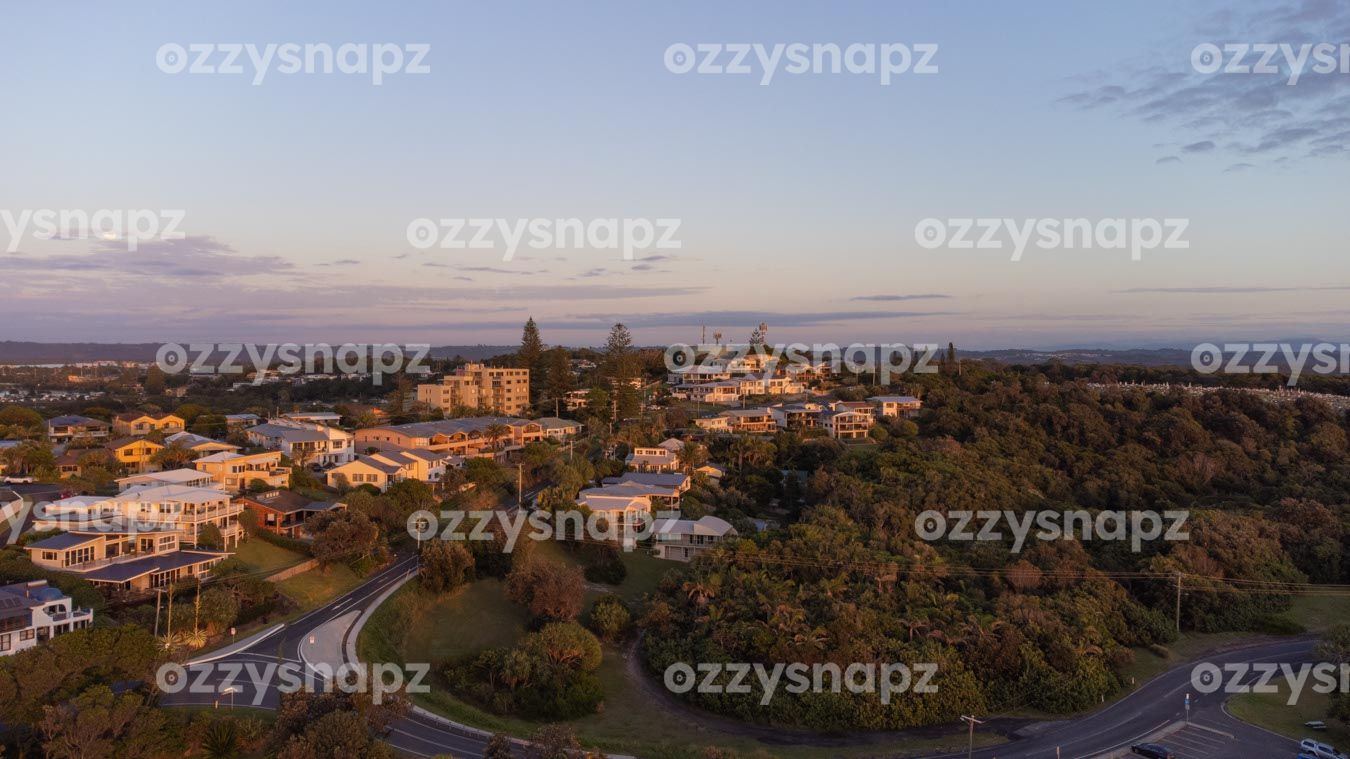 ozzysnapz_221299_low Stock image of East Ballina's Shelly Beach Road and Suvla St houses at Sunrise