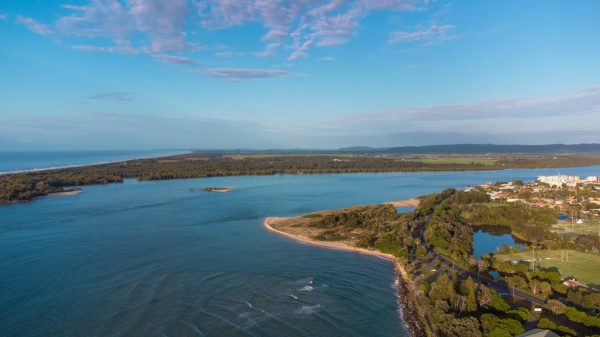 Stock image of the Richmond River during sunrise in Ballina.