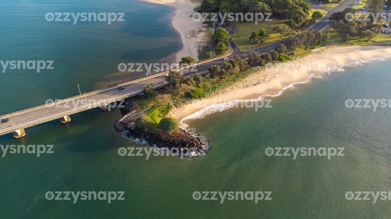 ozzysnapz_221326_low Stunning drone shot of Gawandii Beach and the iconic Missingham Bridge.